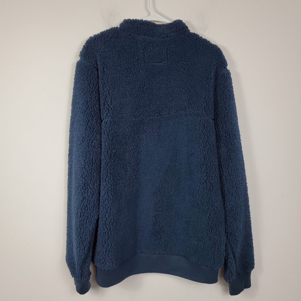 Abercrombie & Fitch Navy Blue High Pile Fleece 1/4 Zip - Picture 3 of 5